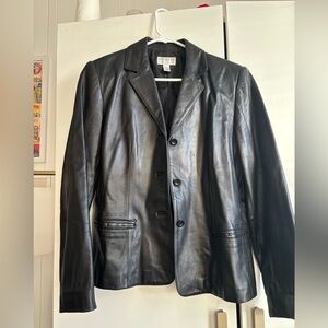 Talbots Genuine Leather Blazer